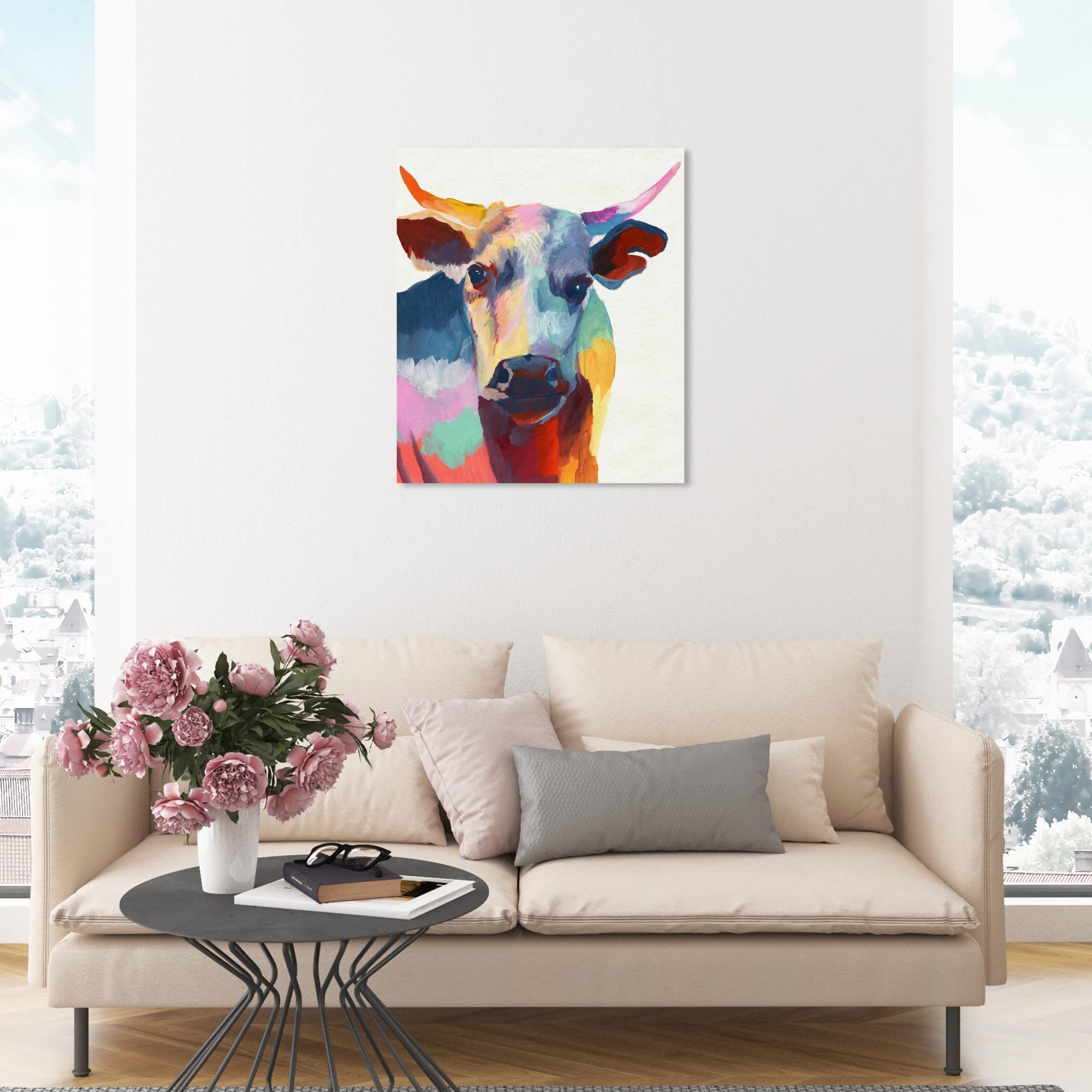 Amazon.co.jp: Oliver Gal 「Cow Wow」キャンバスアート 24x20